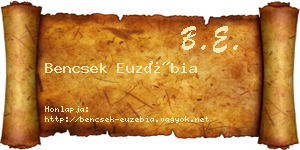 Bencsek Euzébia névjegykártya